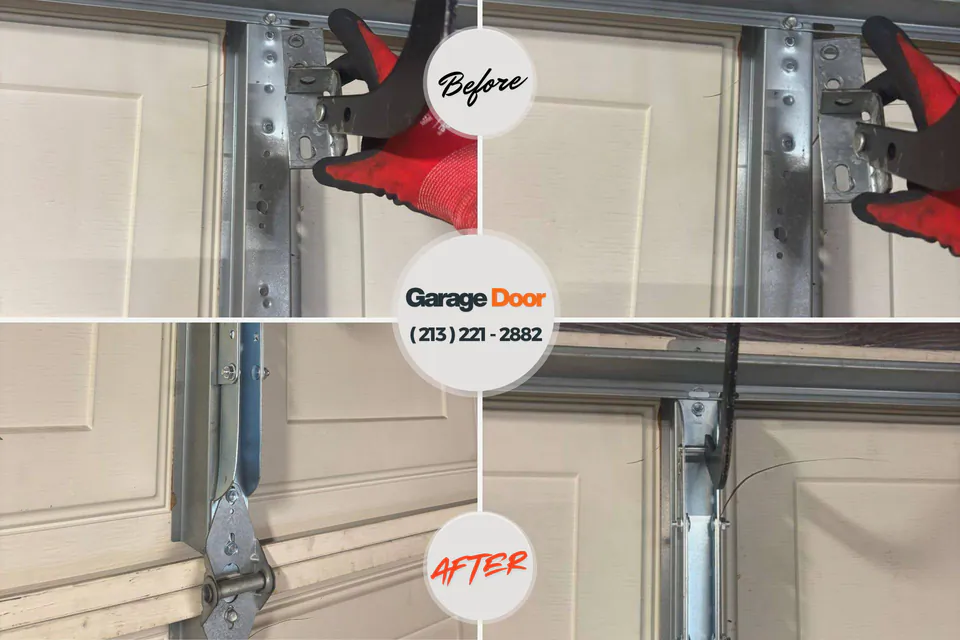 Before and after: garage door repair Crescent, OK
